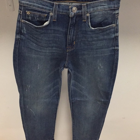 $245 NWT HUDSON STRETCH brand jean High rise ZOEEY FRAY Straight crop summer - Picture 2 of 10